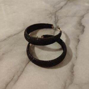 Elegant Black Hoop Earrings